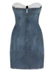 Платье мини из денима с кристаллами DSQUARED2, синий - фото 2
