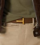 Двусторонний кожаный ремень T Icon Tom Ford, оливковый - фото 3