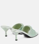 Атласная шлепанцы с кристаллами Prada, Acqua - фото 3