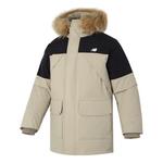 Куртка теплые с капюшоном пуховик New Balance, бежевый - фото