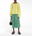 Топ из смеси хлопкового поплина Dries Van Noten, Lime - фото 2