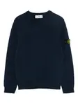 Свитер с нашивкой-компасом Stone Island Junior, синий - фото
