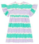 Полосатое хлопковое платье Bobo Choses, белый - фото