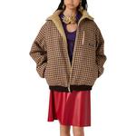 Куртка с логотипом на молнии MIU MIU, коричневый - фото 2