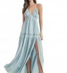 Флора Халтер макси платье в синем MABLE - фото