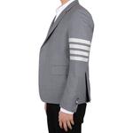 Четырёхполосный шерстяной пиджак THOM BROWNE, серый - фото 7