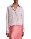 Полосатая рубашка Vince, розовый - фото