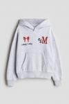Толстовка оверсайз с принтом H&M, серый - фото