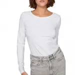 Лонгслив Vila Nora, белый - фото 4