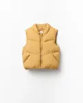 Простой однотонный жилет Sfera, горчичный - фото