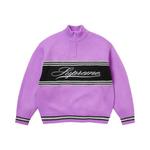 Свитер Supreme Script Stripe Half Zip Sweater, Purple - фото