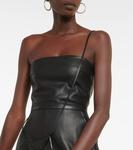 Кожаное мини-платье David Koma, черный - фото 4