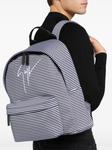 Giuseppe Zanotti рюкзак с вышитым логотипом и полосками, белый - фото 2
