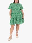 Вышитое платье мини с ярусами Lovedrobe, Green/ White - фото 6
