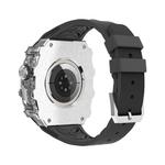 HUALIMEI Часы Strap Huawei Compatibility FKM Fluoroelastomer Material, Black + white band - фото 3
