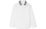 Рубашка детская Burberry с логотипом на воротнике, белый - фото