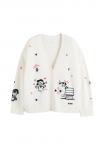 Кардиган CHINTI & PARKER SNOOPY PEANUTS EMBROIDERED ARGYLE, Cream/Beige - фото 5