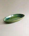 Блюдо Zara Home Floral Oval Stoneware Serving, зеленый - фото 3
