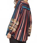 Полосатый и вышитый топ в мульти ANDREE BY UNIT - фото 2