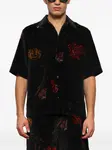 Бархатная рубашка с принтом Amiri, черный - фото 3