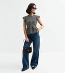 Блуза RUFFLED SLEEVE New Look, черный - фото