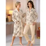 Халат Wäschepur, Elfenbein-dunkelrot - фото 3