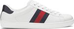 Кроссовки Gucci Ace Leather White Blue, белый - фото 2