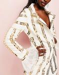 Бело-золотое платье мини из смокинга в полоску ASOS LUXE - фото 4