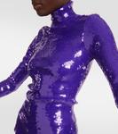 Водолазка с пайетками Laquan Smith, фиолетовый - фото 4