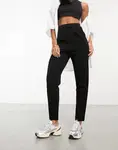 Брюки Asos Design Jersey Tapered Suit, черный - фото 4