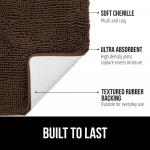 Коврик для ванной Gorilla Grip, 122х44 см, коричневый - фото 2