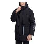 Пуховик adidas Solid Color Casual hooded down Jacket Black, мультиколор - фото