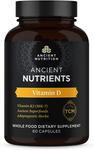 Добавка витамина D от Ancient Nutrition, 5000 МЕ, 60 капсул - фото