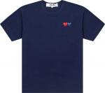 Футболка Comme des Garçons PLAY Double Hearts T-Shirt 'Navy', синий - фото