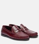 Лоферы пенни Laurent из кожи Saint Laurent, Rouge Vendome - фото