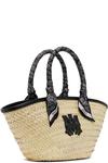 Бежевый и черный MA Raffia Micro Tote AMIRI - фото 2