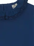 Футболка с вышивкой и оборчатым воротником Bonton, синий - фото 3