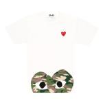 Футболка Comme des Garçons PLAY Camouflage Half Heart Tee 'White', белый - фото 2