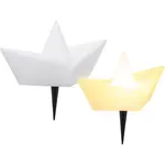 Моя домашняя солнечная светильник с LED Quinlan, набор из 2 LED-солнечных прожекторов для корабля LED-модуль 2 шт., RGB | Теплый белый с колышками для земли My Home, белый - фото