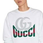 Свитшот с принтом логотипа GUCCI, белый - фото 7