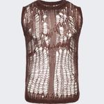 Топ Rick Owens Spider Tank, коричневый - фото