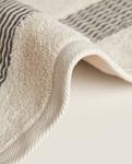 Полотенце Zara Home Cotton With Pleated Border, песочный/черный - фото 3