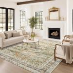 Ковёр Soalmost Washable для гостиной, 275х183 см, зелёный/оранжевый - фото 3