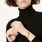 Браслет Tiffany & Co. Elsa Peretti Open Heart, золото/фиолетовый шелк - фото 4
