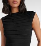 Полосатое платье миди Alaïa, черный - фото 4