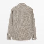 Рубашка Massimo Dutti 100% Linen Check, коричневый - фото 2