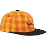 Бейсболка Supreme Script Logo 6-Panel Plaid, оранжевый - фото