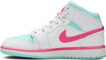 Кроссовки Air Jordan 1 Mid GS Digital Pink, белый - фото 3
