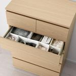Комод с 6 ящиками IKEA Malm, 80x123 см, беленный дуб - фото 4