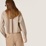 Клетчатая рубашка MIU MIU, бежевый корк - фото 3